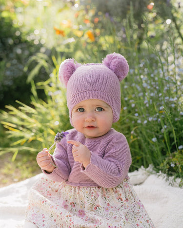 Bebe - Flossy Pom Pom Knitted Beanie